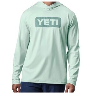 YETI Wave Logo Badge Hooded Long-Sleeve Sunshirt - Men's size Large